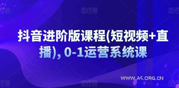 抖音进阶版课程(短视频+直播), 0-1运营系统课-小红泡
