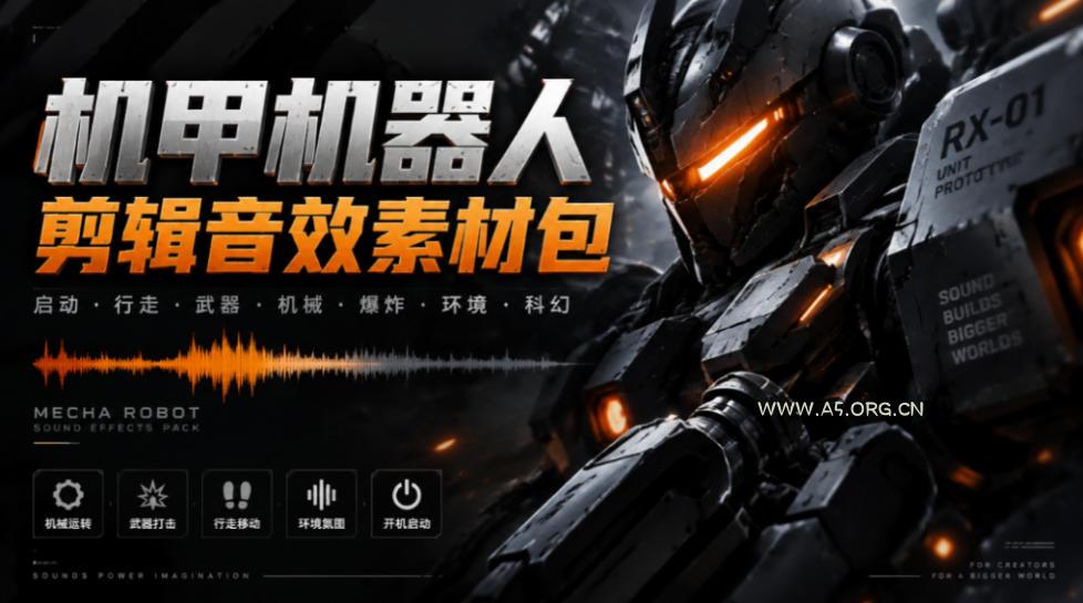宝藏机甲音效合集！机甲机器人变形能量移动无损音效素材，全部中文汉化处理Boom Library Mechs&Robots Designed-小红泡